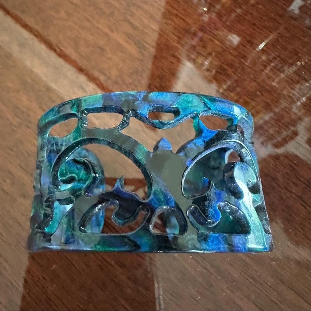 Filigree Cuff Bracelet by Belissima Blue Multi-color